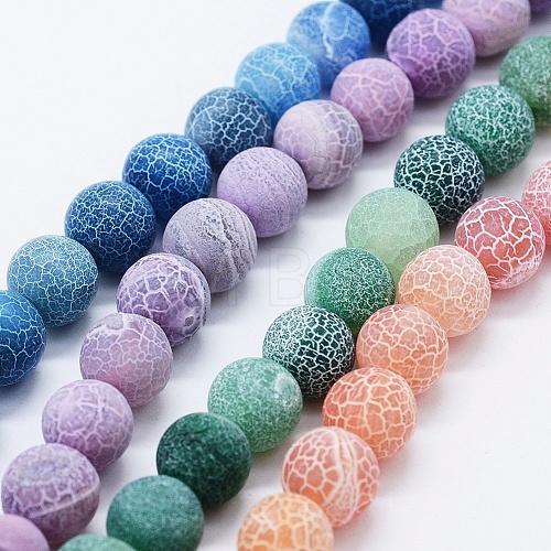 Natural Weathered Agate Beads Strands G-K261-01-8mm-1