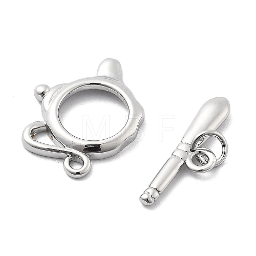 Brass Toggle Clasps KK-L222-010P-1