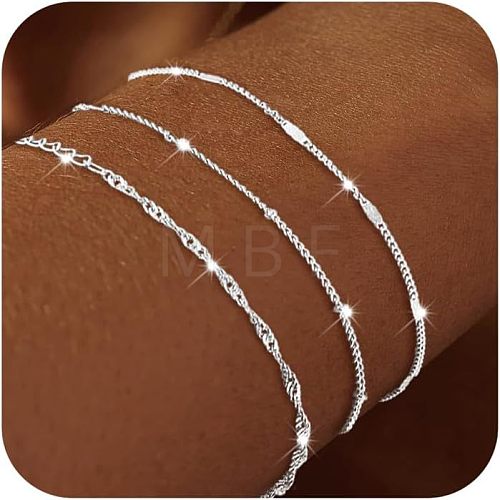 3Pcs Bohemian Style Alloy Chain Bracelets Kit for Women WG2620E-09-1