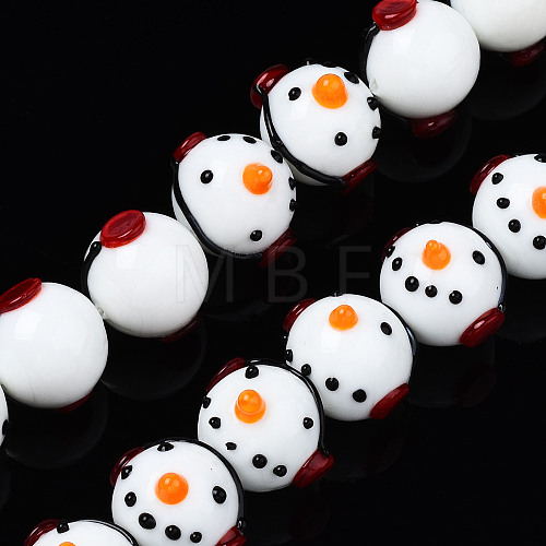 Handmade Bumpy Lampwork Beads Strands LAMP-N021-028-1