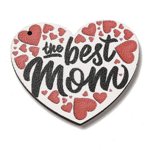 Mother's Day Theme Wooden Pendants FIND-Z031-01A-1
