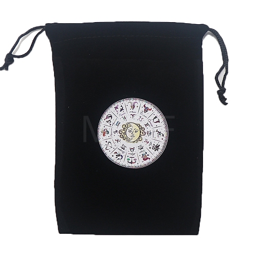 Velvet Tarot Cards Storage Drawstring Bags PW-WGD1949-01-1