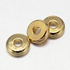 Flat Round Brass Spacer Beads KK-L106D-01G-1