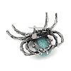 Alloy Natural Amazonite Lapel Pin Brooches JEWB-D311-01AS-2