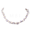 Dyed Nuggets Natural Trochid Shell & Round Electroplate Synthetic Non-magnetic Hematite Beaded Necklaces for Women NJEW-JN05801-01-2