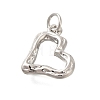 Hollow Heart Rack Plating Brass Pendants Charms KK-I716-15P-2