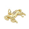Brass Micro Pave Clear Cubic Zirconia Pendants KK-B177-11G-2