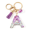 Alloy Resin Heart Keychains KEYC-TADJ0002-01G-A-2