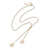 Natural Cultured Freshwater Pearl Flower Beaded Pendant 304 Stainless Steel Cable Chain Lariat Necklaces NJEW-JN05970-3