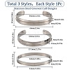 SUNNYCLUE 3Pcs 3 Style 304 & 201 Stainless Steel Grooved Bangle Making BJEW-SC0001-16-2