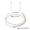 Plastic Pearl & Glass Seed Beads Braided Bead Bracelets for Women WH4372-4-4