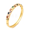 Brass Pave Colorful Cubic Zirconia Hinged Bangles for Women BJEW-S147-33G-B-1