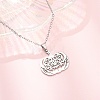 Halloween 304 Stainless Steel Hollow Floral Pumpkin Pendant Cable Chain Necklaces for Men Women NJEW-K308-09P-1
