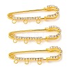 Iron Rhinestone Safety Pins Brooch Findings JEWB-E045-01A-G-1