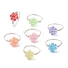 Copper Wired Acrylic Finger Rings RJEW-JR00958-02-2