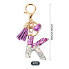 Alloy Resin Heart Keychains KEYC-TADJ0002-01G-K-3