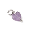 Natural Mixed Gemstone Heart Charms PALLOY-JF04905-02-4
