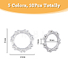 10Pcs 5 Colors 304 Stainless Steel Linking Rings STAS-DC0013-02-2