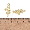 Brass Micro Pave Clear Cubic Zirconia Pendants CU-CBA9AFC-01G-27-3