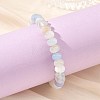 8MM Natural Banded Agate(Dyed & Heated) Rondelle Beaded Stretch Bracelets BJEW-JB14424-2