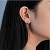 Brass & Rhinestone Stud Earrings WGEF0FC-01-4