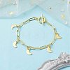 Golden 304 Stainless Steel Charm Bracelets with Brass Paperclip Chains BJEW-JB10031-02-2