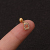 316L Surgical Stainless Steel Micro Pave Clear Cubic Zirconia Cartilage Earrings WG3A850-08-1