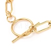 Unisex Vacuum Plating 304 Stainless Steel Paperclip Chain Bracelets BJEW-H541-04B-G-2