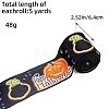 Cloth Grosgrain Printed Ribbon for Halloween Gift Wrapping PW-WGAF706-02-1