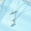Alloy Cross Star Pendant Brass Cable Chain Necklaces for Women NJEW-JN05789-1