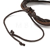 Adjustable Leather Cord Multi-Strand Bracelets BJEW-M169-06-3
