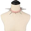 Gothic Style Alloy Spiked Rivet Imitation Leather Choker Necklaces FS-WGF47C0-03-1
