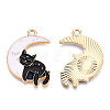 Light Gold Tone Alloy Enamel Pendants ENAM-N056-193-2