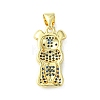 Brass Micro Pave Cubic Zirconia Pendants ZIRC-F138-02G-2