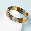 Rectangle Natural Pyrite & Green Aventurine & Tiger Eye & Quartz Crystal Beads Stretch Bracelets for Women Men BJEW-Z149-01I-3