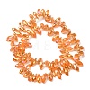 Electroplate Glass Faceted Teardrop Beads Strands EGLA-D014-09-4