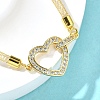 Brass Micro Pave Clear Cubic Zirconia Link Bracelets for Women BJEW-A029-01A-G-3