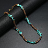 Bohemian Turquoise Stone Coconut Shell Surf Punk Necklace for Men NI4745-1-1