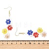 Flower Glass Seed Beaded Dangle Earrings EJEW-MZ00773-5