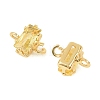 Brass Pave Cubic Zirconia Rectangle Connector Charms KK-P347-06G-01-3