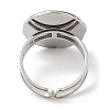 304 Stainless Steel Enamel Open Cuff Rings for Women RJEW-F166-47P-01-3