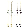 Butterfly Glass Dangle Earrings EJEW-JE05858-1