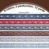 12 Yards 6 Colors Ethnic Style Polyester Ribbons OCOR-ME0001-86-2