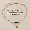 304 Stainless Steel Textured Coin Pendant Double Layer Necklaces VK6399-7-2