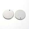 Flat Round Stainless Steel Blank Stapmping Tag Pendants STAS-L166-08-2