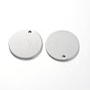 Tarnish Resistant Flat Round Stainless Steel Blank Stapmping Tag Pendants STAS-L166-08-2