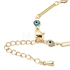 Brass Acrylic Colorful Evil Eye Link Chain Bracelet Making MAK-K024-18G-2