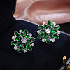Brass Cubic Zirconia Stud Earrings WG5F7F0-04-1