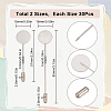 60 Sets 2 Size Round Tray Brass Stick Lapel Pins KK-SC0005-01-2