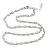 Brass Micro Pave Clear Cubic Zirconia Eye Link Chain Necklaces NJEW-G183-07P-4